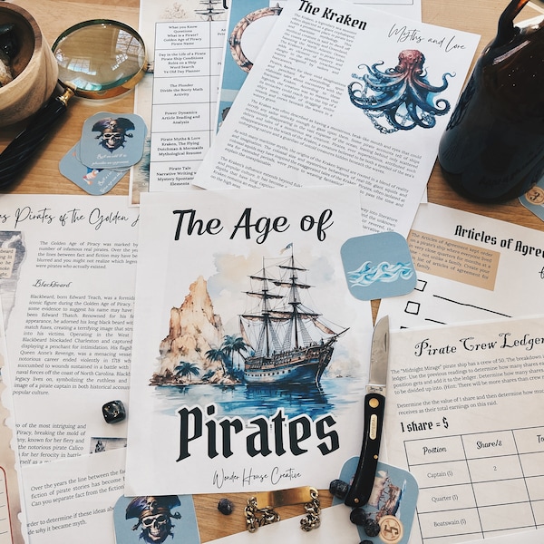 The Age of Pirates Deep Dive Unit Study, Middle School History, Print at Home, High School Social Studies, Geography, ELA