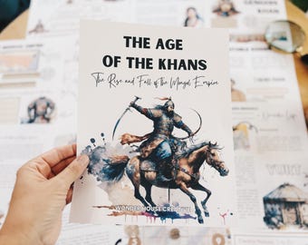 The Age of Khans Mongol Empire History/ELA Unit study, Middle School, High School Digital PDF Social Studies, Middle Ages