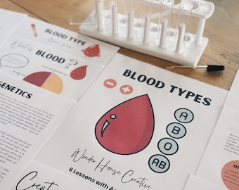 Blood Type Resource Pack, Middle School + High School Biology, Science, Blood Groups, Science printable