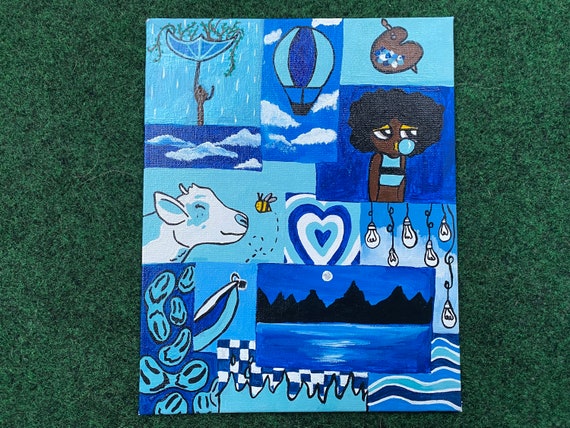 Blue Aesthetics Mood board painting 💙 Watercolour painting Tutorial !! 