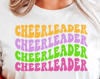 Cheerleader Svg Png, Coach Leader Svg, Cheer Mom Svg, Cheerleader Quote, Wavy Stacked Svg For Shirt, Mug, Cricut, Shirt Etc.