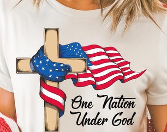 Nation Under God Png, 4th of July Christian Patriotic, Christian Cross Flag Png, Religious Patriotic Png, Faith And Freedom Png