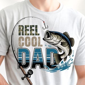 Reel Cool Dad Png - Diseño divertido de camiseta de papá pescador para regalos del Día del Padre, Papá al aire libre Svg Png para sublimación