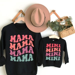 Mama And Mini Svg Png, Mom And Mini Svg, Retro Mama & Me Svg, Groovy Mom Svg, Mother Svg, Mom Life Svg, Stacked Mama Svg, Trendy Mama Svg