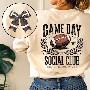 American Football Spieltag Social Club Png, Fußballspieltag Vibes Png, Sportfan Sublimation, Fußball-Shirt Design Digitaler Download