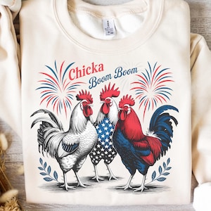 Poulet américain patriotique PNG coq patriotique drôle 4 juillet conception de t-shirt téléchargement numérique