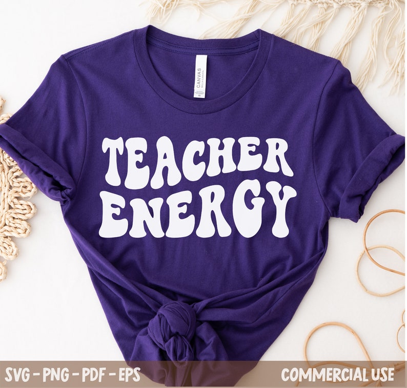 Teacher Energy Svg Png Teacher Svg Retro and Boho Teacher - Etsy