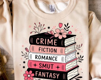 Floral Book Stack Book Lover Png Bookish Cute Reading Fantasy Romance Crime Smut Png Boho Floral Book Librarian Reader Digital Download
