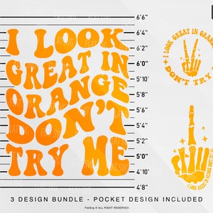 I Look Great In Orange Don&#39;t Try Me Svg, Sarcasm Quote, Mugshot Svg, Adult Humor Png Svg, Motivational Svg, Cut File Shirt, Mug, Cutting