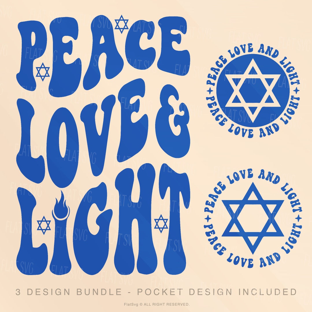 Peace Love and Light Svg, Happy Hanukkah Svg, Hanukkah Svg, Hanukkah