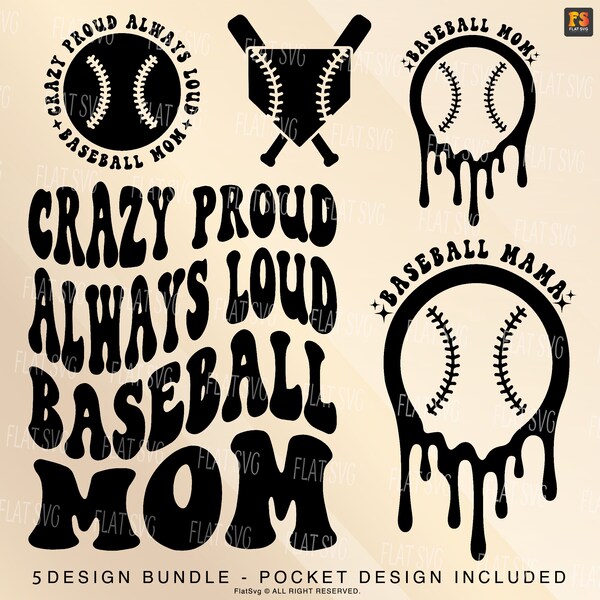 Crazy Proud Always Loud Baseball Png Svg, Funny Baseball Svg Png, Baseball Funny Melting Baseball Sublimation Cut File