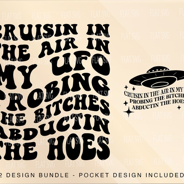 Cruisin Through the Air in my UFO Svg, Adult Humor Svg Png Pdf, Funny ufo alliens Cut File, Funny Hoodie Quote Shirt, Mug, Cutting Etc.