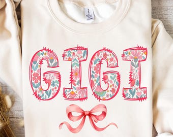 Floral Gigi Png, Gigi Floral Coquette Png, Mama Doodles Letters Png, Mini Png, Gigi Mama Png, Gift For Mom, Mothers Day Png