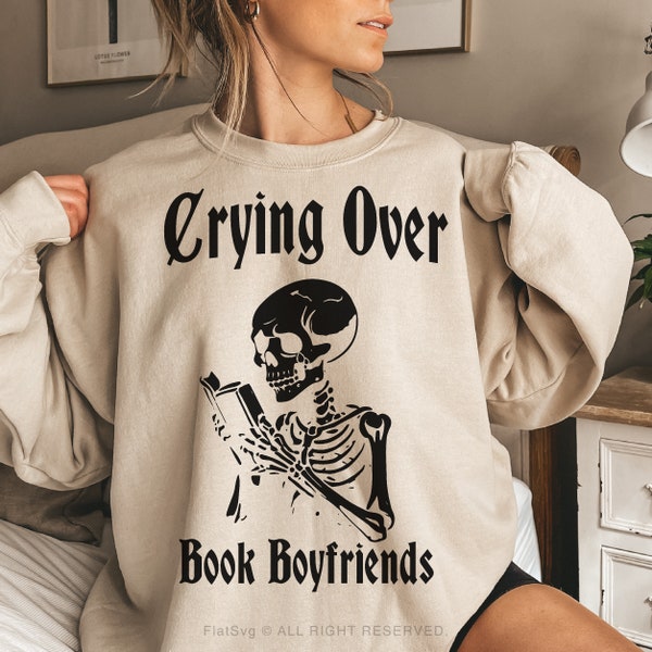 Crying Over Book Boyfriends Svg, Bookish Aesthetic Svg, Sarcasm Svg, Funny Quote Svg, Pocket And Back Design Cut File Shirt, Mug Etc.