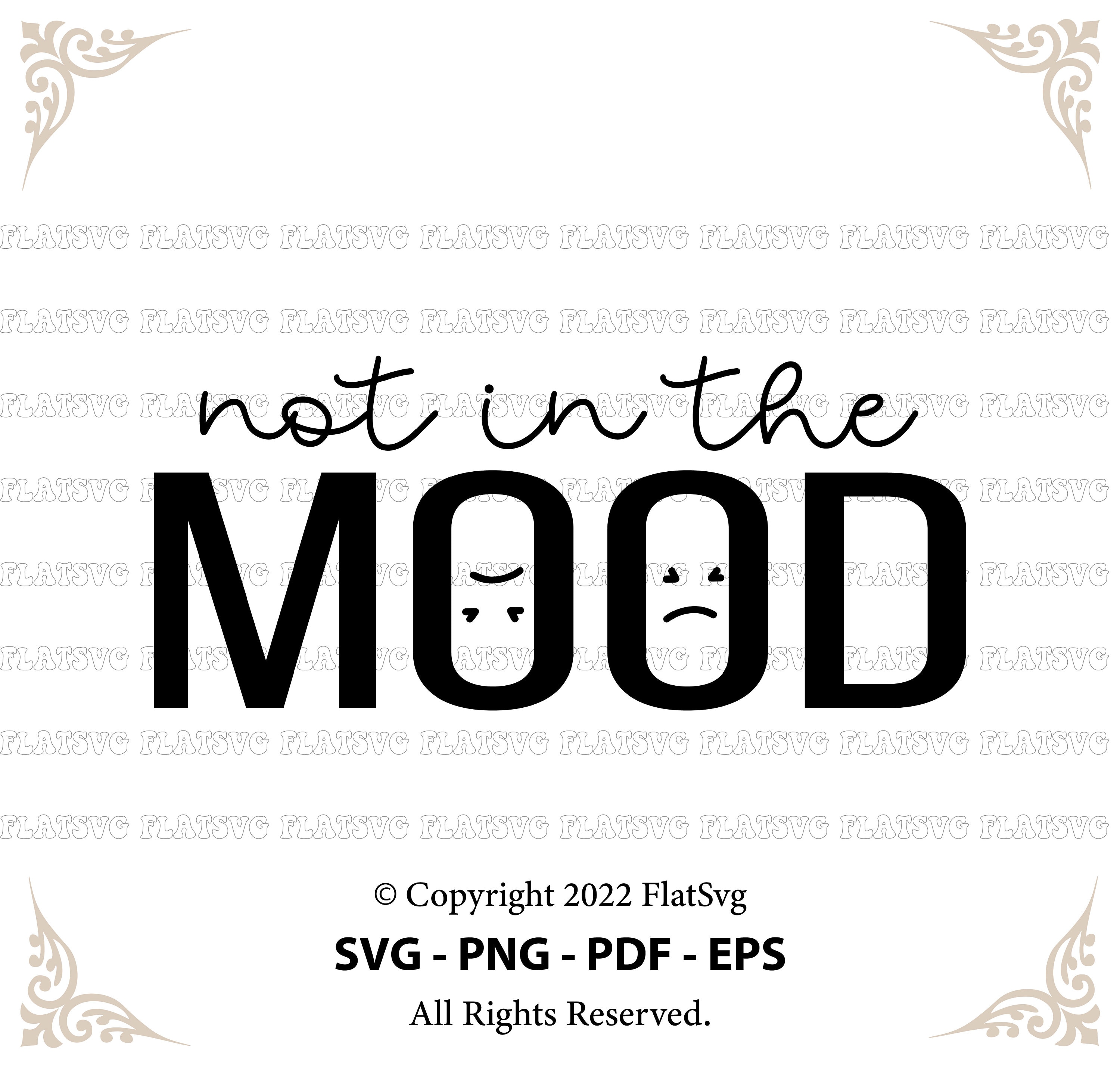 Not in the Mood Svg Groovy Svg Sassy Svg Back of Sweater Etsy