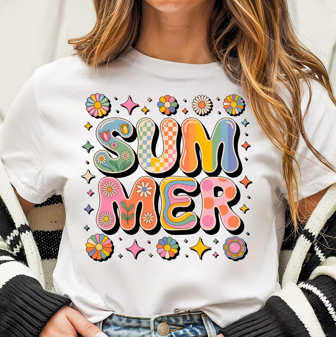 Groovy Summer Png - Retro Colorful Floral Hippie Flower Sublimation ...