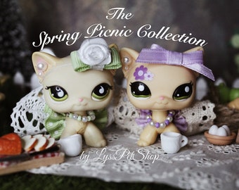 The Spring Picnic Collection - 10 PC Littlest Pet Shop Clothing Set (Necklaces, Skirts, Bows, Hats)