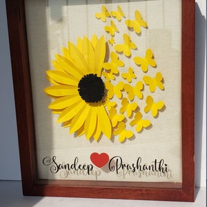 Sunflower Shadow Box | Shadow box gifts |  Gifts for Her | Gifts for Him | Custom Shadow box decor | Nursery decor | Custom room decor