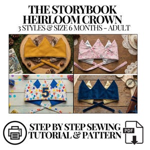 DIY Reversible Fabric Crown Sewing Pattern | Beginner Friendly (PDF)
