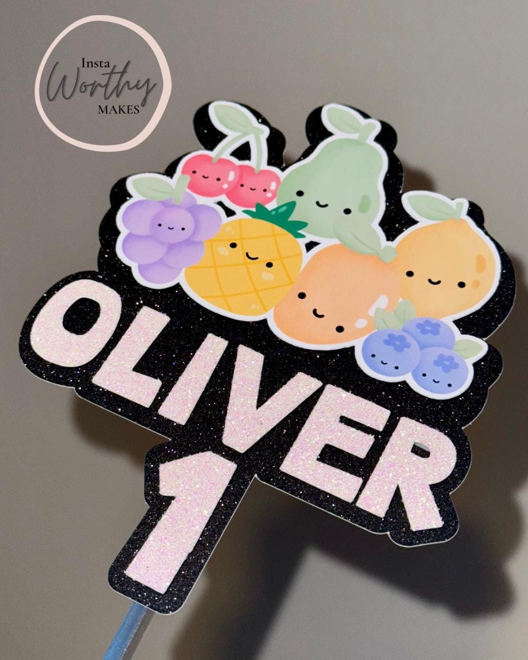Fruit Cake Topper / Smiley Fruit / Dancing Fruit / Water Colour Fruit ...