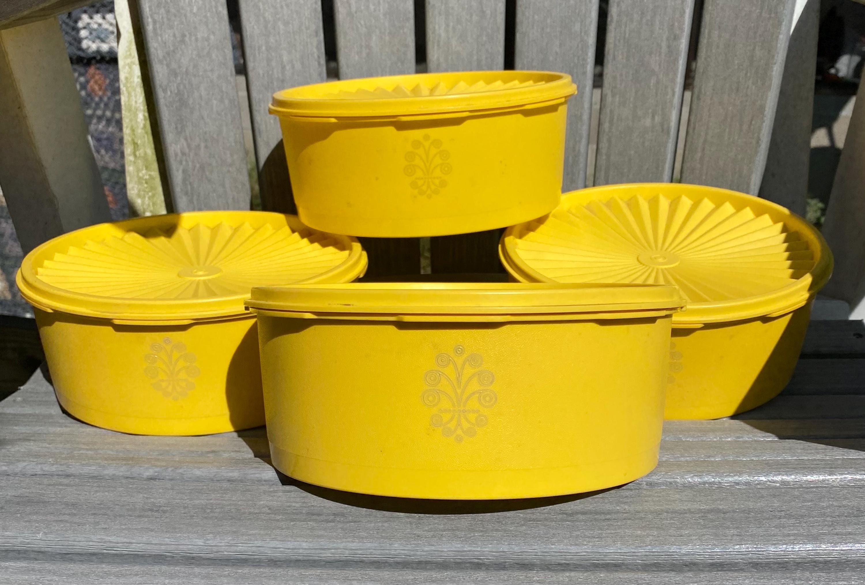 Tupperware Yellow Harvest Containers - Etsy