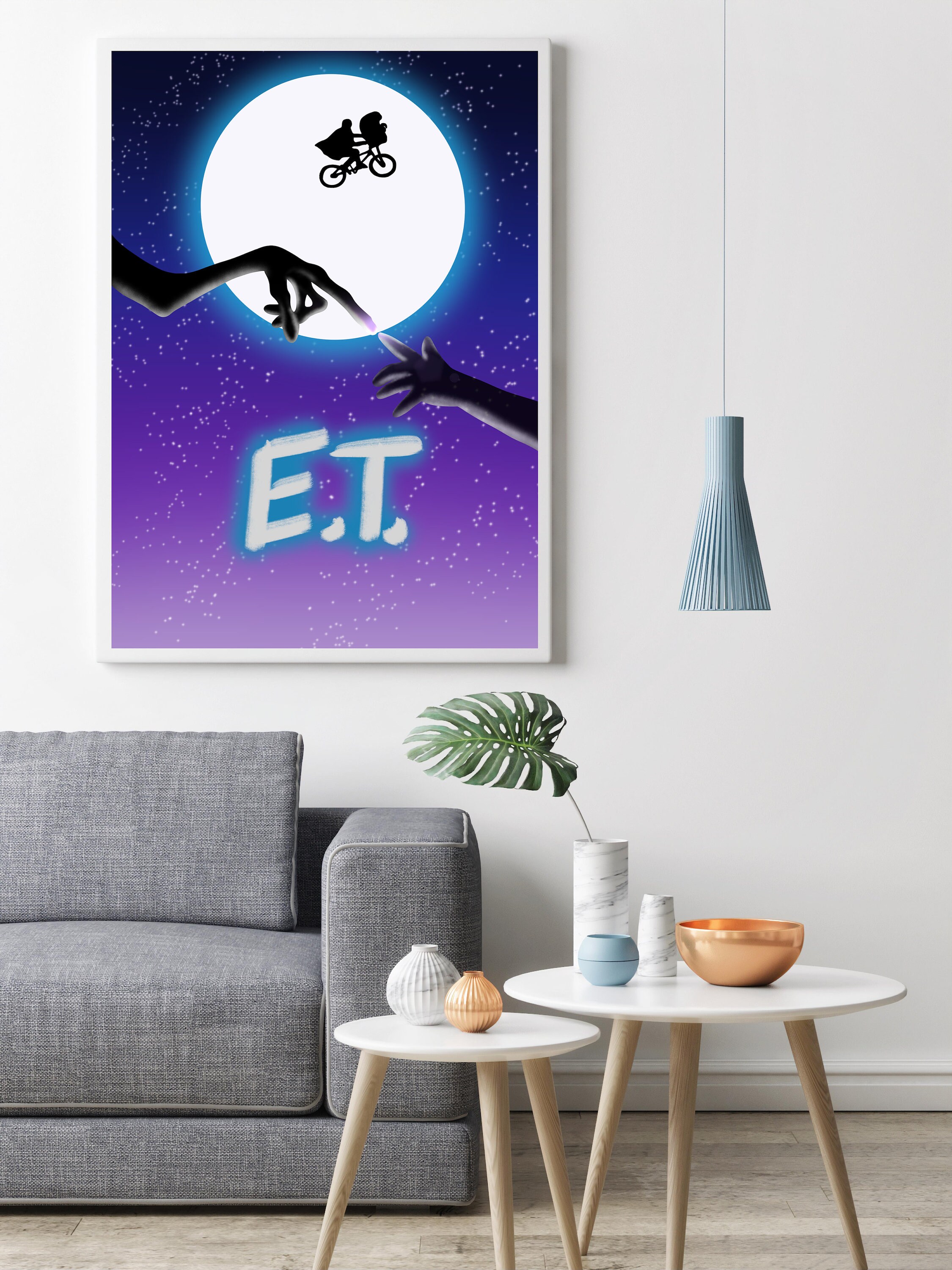 Poster Minimaliste Du Film Culte E.t. , Affiche Culte, Illustration Colorée Film