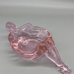 Bathing Beauty Soap Dish / Trinket Dish Rose Pink Carnival By Mosser Glass