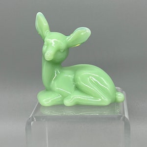 Mosser Jade Green Fawn Deer Jadeite Jadite Fenton