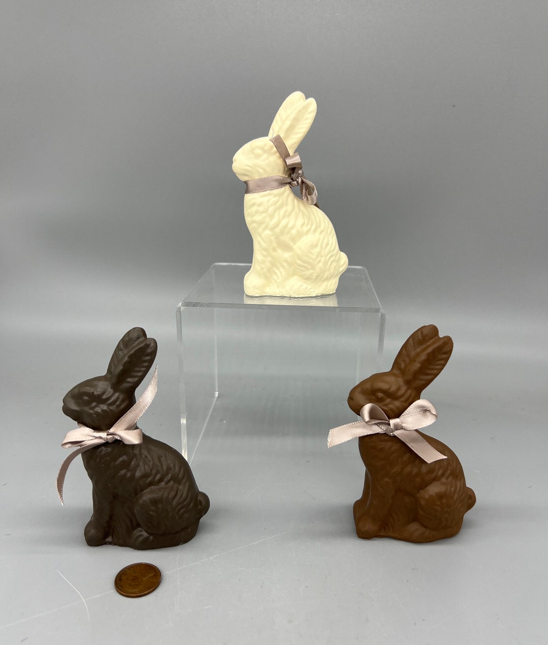Chocolate Easter Bunny Rabbit Figure Set 4 - Etsy