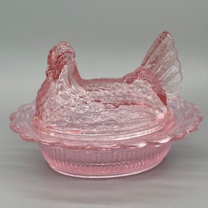 Hen On Nest Rose Pink 6 1/2” Mosser USA