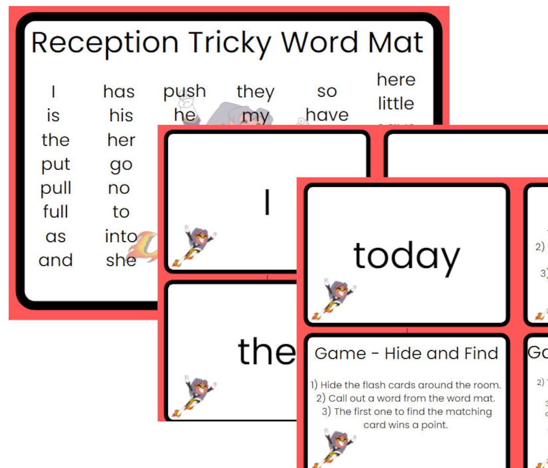 Reception Tricky Word/ Common Exception Word Mat Reading and Spelling