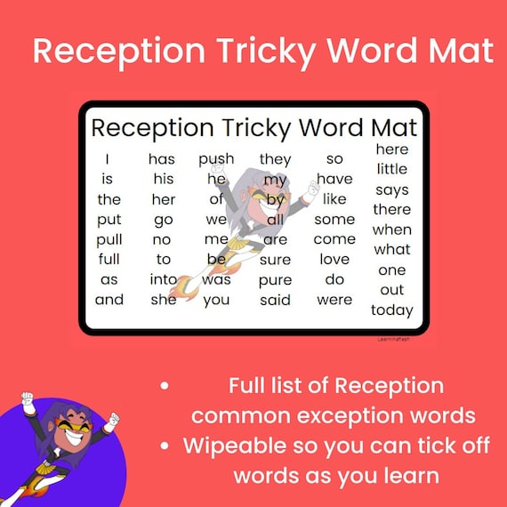 Reception Tricky Word Mat Reading and Spelling - Etsy