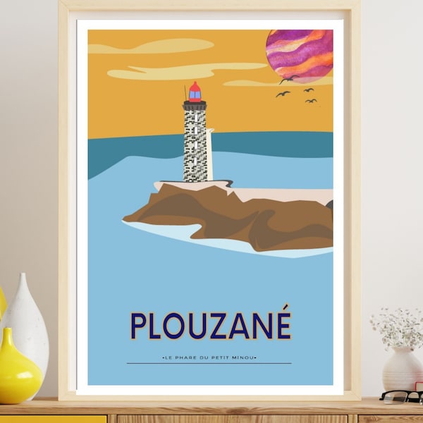 Affiche Plouzané | Affiche Moderne | Affiche petit minou | Finistère | Bretagne | France