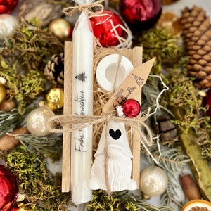 Christmas gifts |Gift set candle |Secret Santa gift | Santa Claus |Decoration |Gift box wood Raysin| Epoxy resin keychain heart