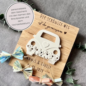 Hochzeitsgeschenke personalisiert| Geschenk zur Hochzeit | Geldgeschenk | Geschenkset Personalisierbar mit Name und Datum| für das Brautpaar