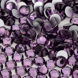 Light Amethyst Flatback Glass Non Hotfix Rhinestones 1440 pcs - 10 Gross Choose From SS03 - SS20 (1.4mm - 5.0mm)