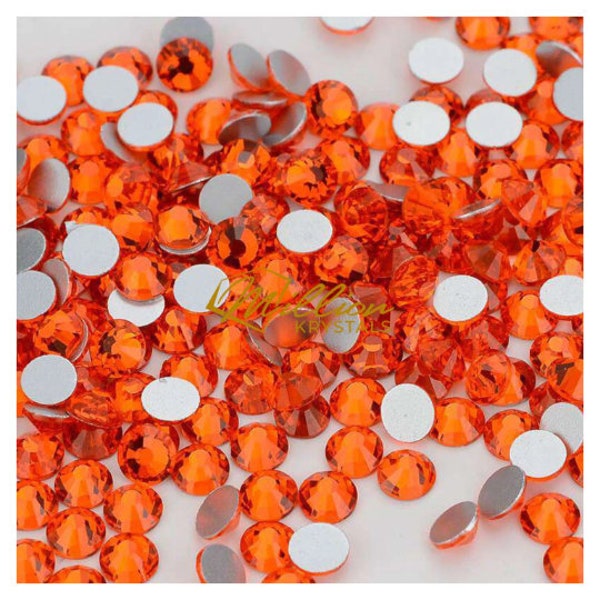 Orange Flatback Glass Non Hotfix Rhinestones 1440 pcs- 10 Gross Choose From  SS03 thru SS20 (1.4mm - 5.0mm)