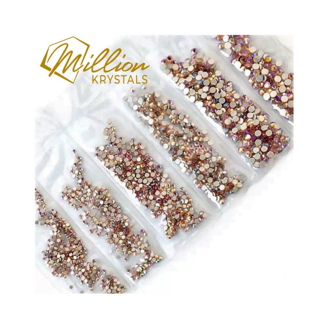 Ss12 Rhinestone Size Champagne AB Glass Flatback Non Hotfix Rhinestones Multi-sizes SS04 ...