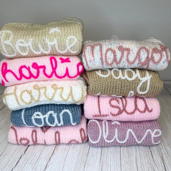 Personalised 6-12 Months Knitted Baby Cardigans and Jumpers