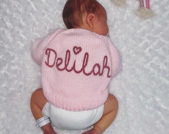 Newborn Baby Personalised Knitted Baby Cardigans