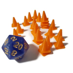 Miniature Stackable Traffic Cones Road Warning Barriers (24pc) 1/64 scale 10mm Tall!