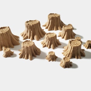 Miniature Tree Stumps 28mm (13pc) Set Grim Dark RPG Wargaming Terrain Scatter (28mm Scaled)