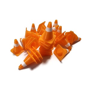 Miniature Stackable Multi-Color Traffic Cones Road Warning Barriers (30pc) 1/64 scale 10mm Tall! Hazard Warning Road Alert