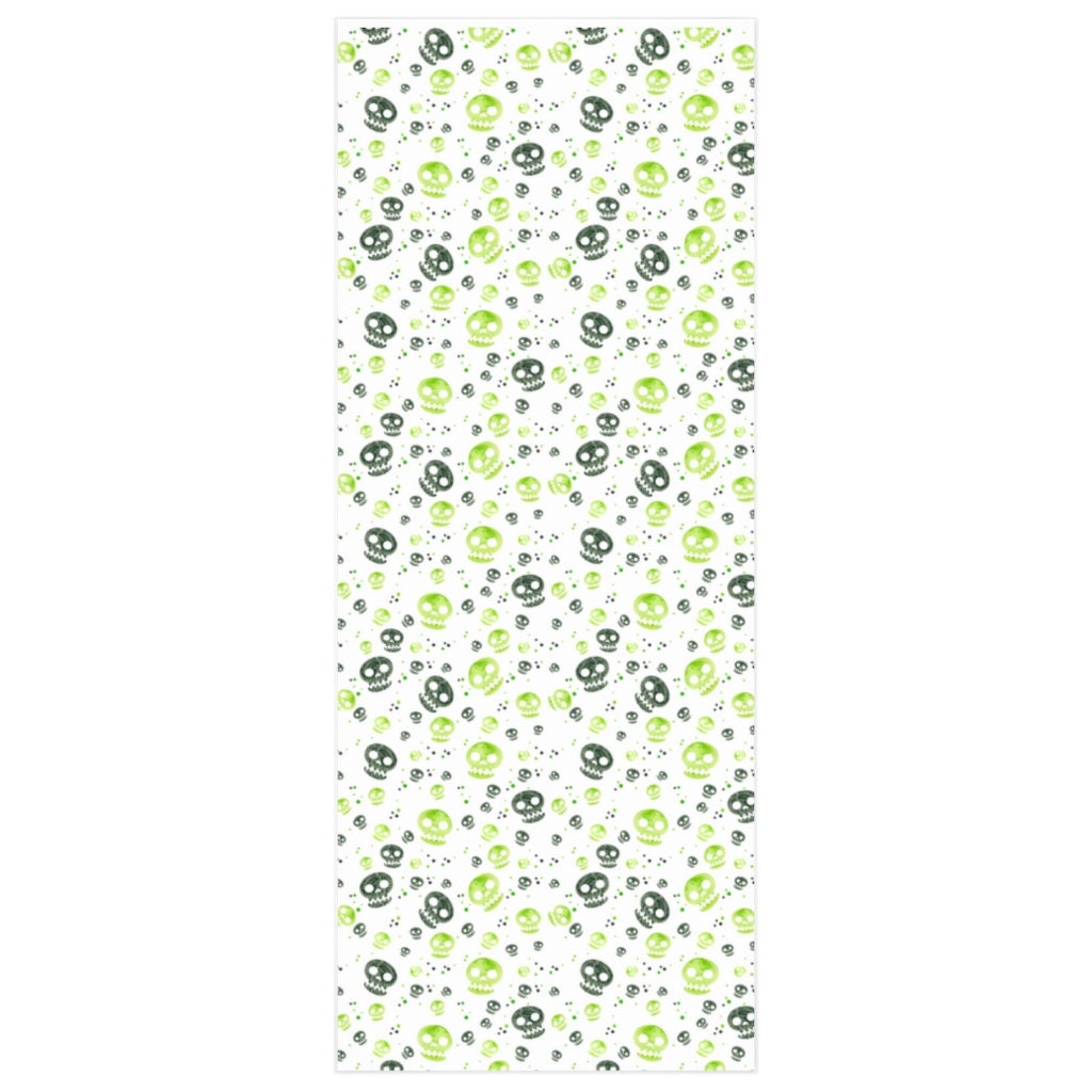 Neon Skulls Wrapping Paper Gift Wrapping Paper, Halloween Wrapping Paper