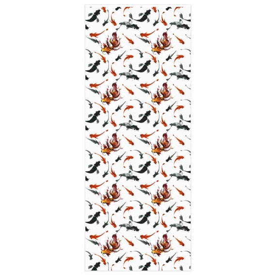 Japanese Patterns Koi Wrapping Paper Gift Tag Set, Koi Fish Pattern Fish Wrapping  Paper, Japanese Paper Luxury Gift Wrap Birthday Paper 