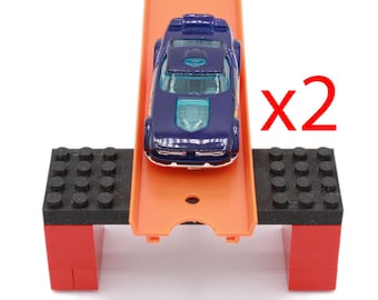 2 Fixing plates with 1 track compatible with Hot Wheels and Lego