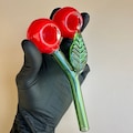 Cherry Double Bowl Glass Smoking Hand Pipe