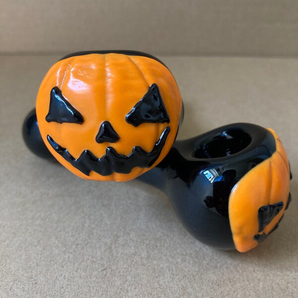 Halloween Luminous Pumpkin Glass Smoking Pipe