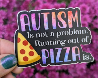Autism Pride Pizza Sticker: Neurodiversity Acceptance Waterproof Decal