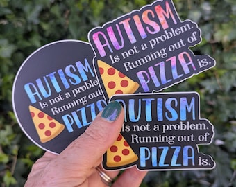 Autism Awareness Pizza Sticker: Neurodiversity Advocacy Vinyl Decal
